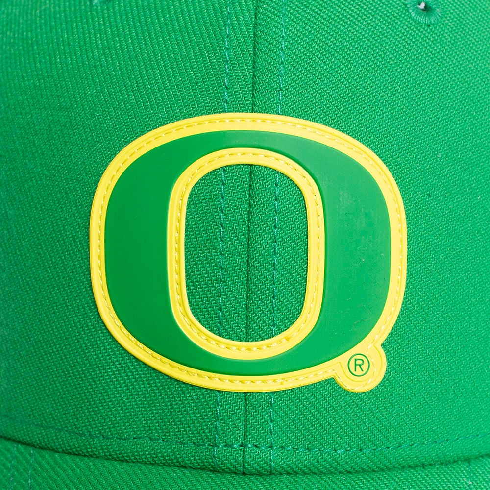 Classic Oregon O, Nike, Green, Curved Bill, Polyester Blend, Accessories, Unisex, Football, Structured, Flex, Hat, Sideline, 799119